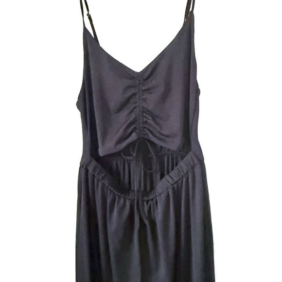 Love Tree Jumpsuit Women's Size L Black Wide-leg Lightweight - Picture 3 of 14